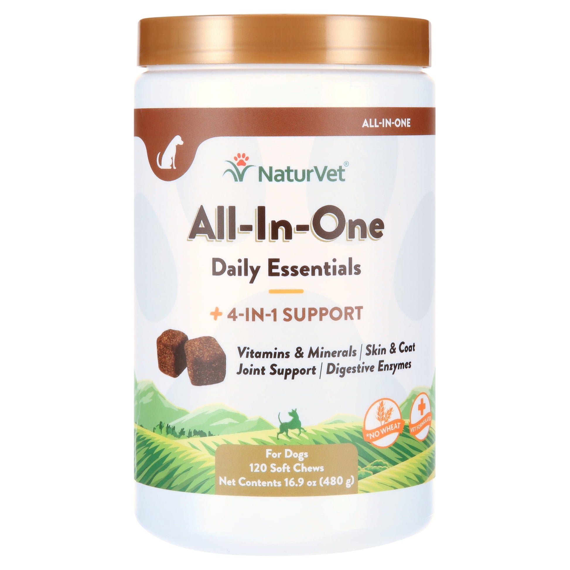 All-In-One Dog Vitamins – Vet-Formulated Health Support, 120 Soft Chews