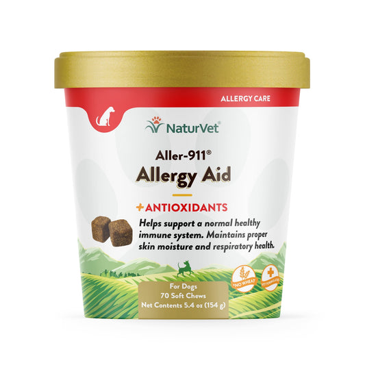 Dog Allergy Relief & Immune Support – Aller-911 Antioxidant Chews, 70 Count