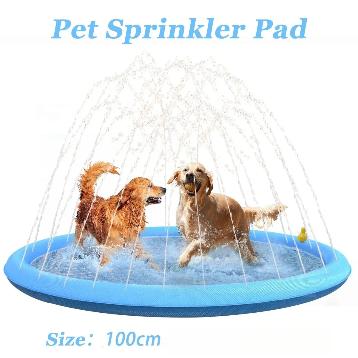 Dog Sprinkler Pad for Summer – Outdoor Cooling Mat, Interactive Fountain, Splash Pool Toy for Dogs & Puppies