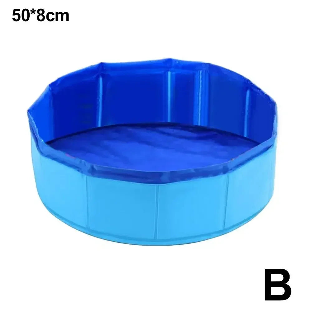 Foldable Pet Pool – Summer Bath Tub for Cats & Small Dogs with Fun Sea Animal Design