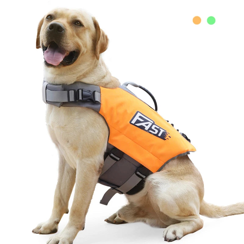 Adjustable Dog Life Jacket – Reflective Pet Safety Vest for Summer Swimming, Surfing & Pool Use
