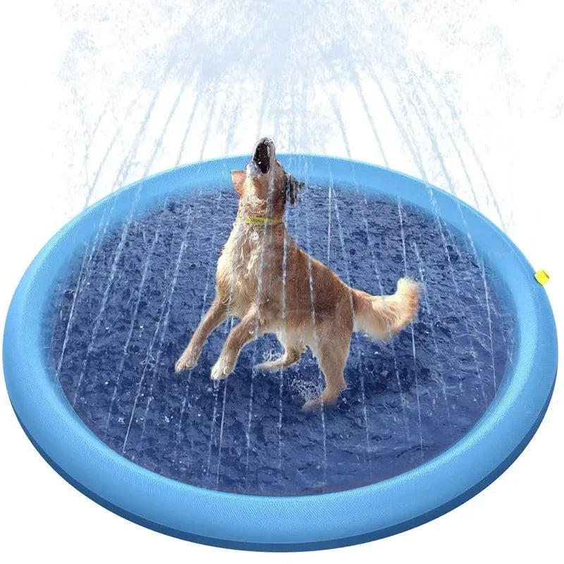 Dog Sprinkler Pad for Summer – Outdoor Cooling Mat, Interactive Fountain, Splash Pool Toy for Dogs & Puppies